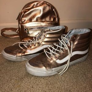 Rose gold Vans high top